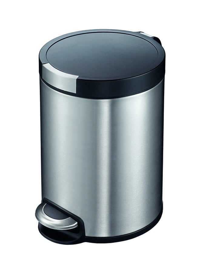 EKO Artistic Step Waste Bin With Soft Close Lid Black/Silver 22x38x22cm